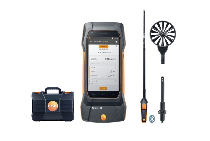 Testo 400 kit de mesure pour la ventilation avec sonde à fil chaud